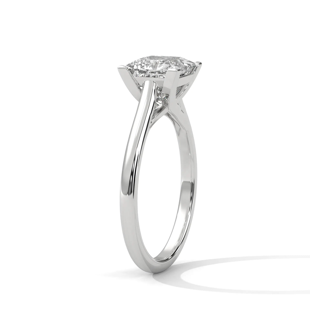Snow Princess Pure Gold Lab Diamond Solitaire Ring