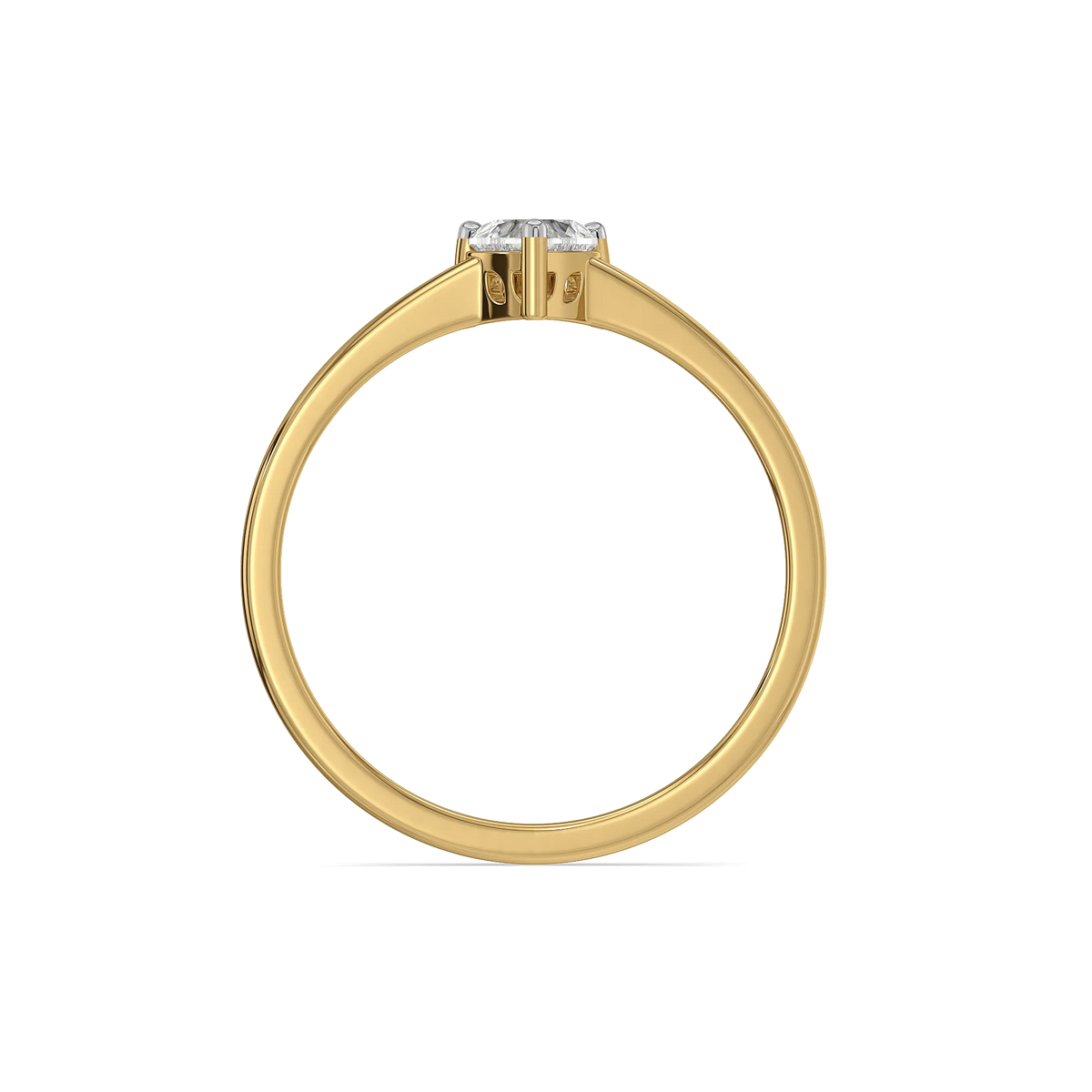 Amora Heart Solitaire Pure Gold Lab Diamond Ring