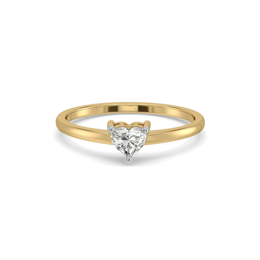 Amora Heart Solitaire Pure Gold Lab Diamond Ring