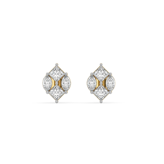 Queen’s Crown Studs Pure Gold Lab Diamond Earrings