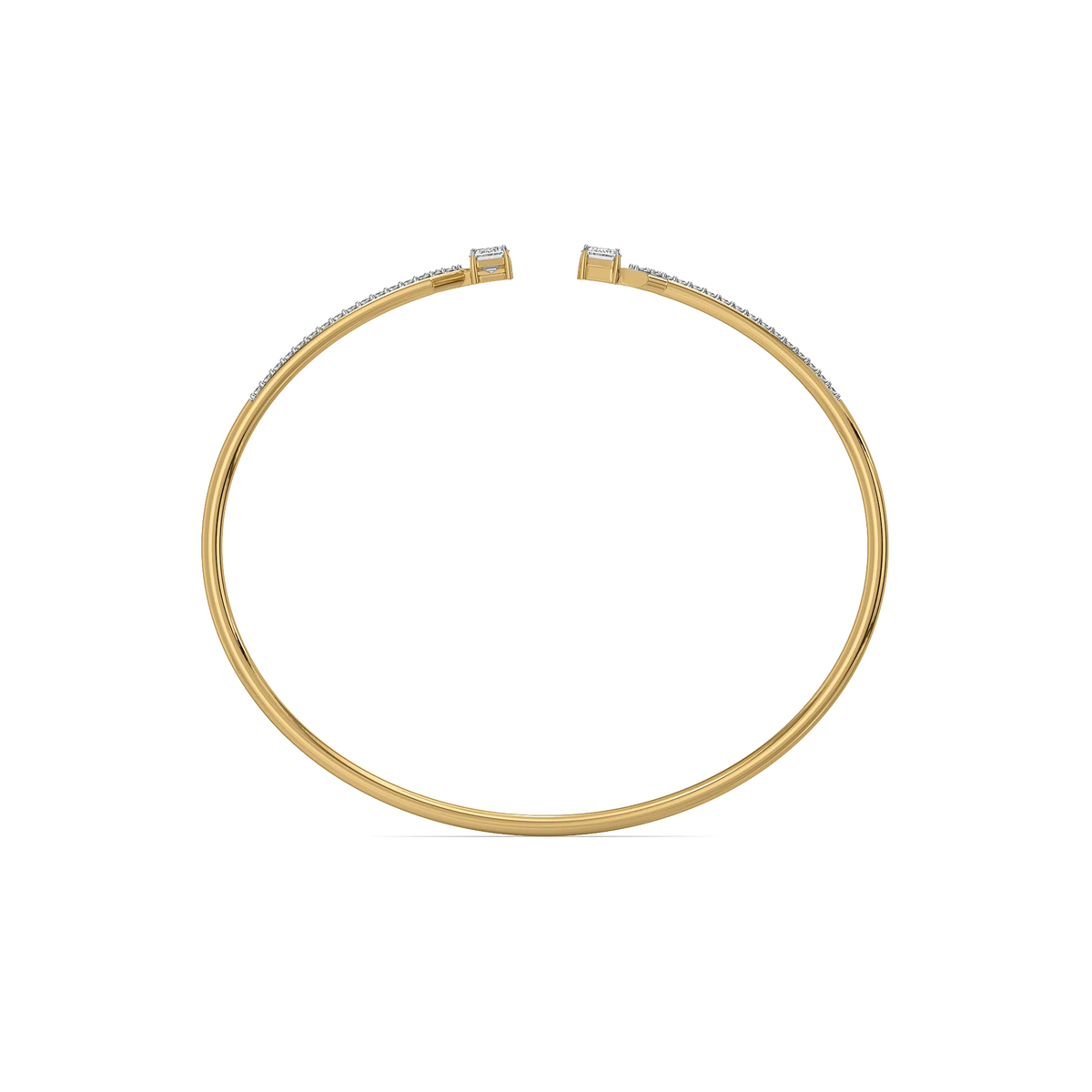 Forever Emerald Pure Gold Lab Diamond Solitaire Bangle