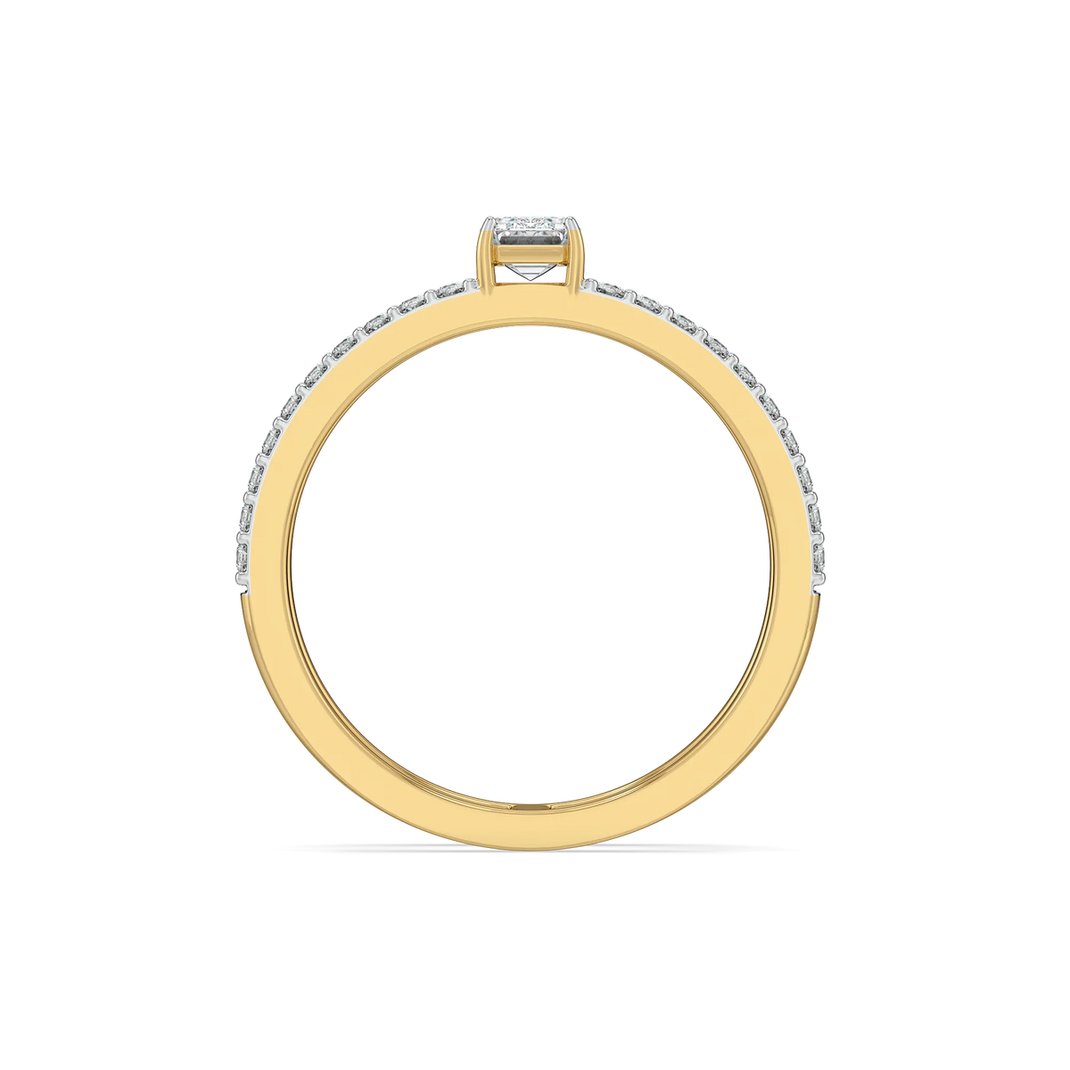 Forever Emerald Pure Gold Lab Diamond Solitaire Ring