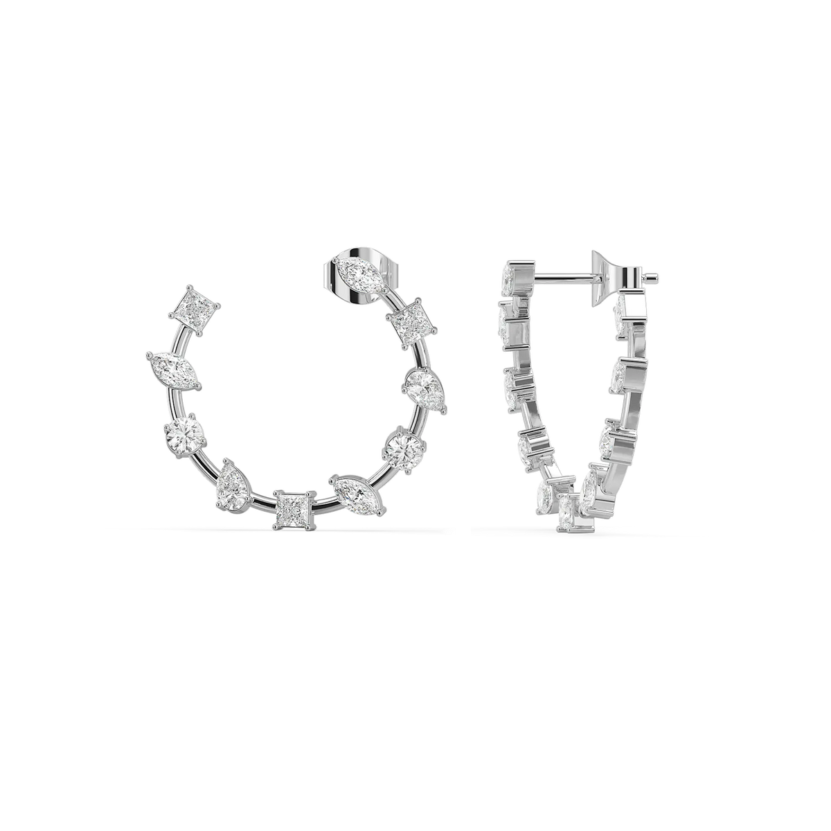 Diamond Cosmos Hoop Pure Gold Lab Diamond Earrings