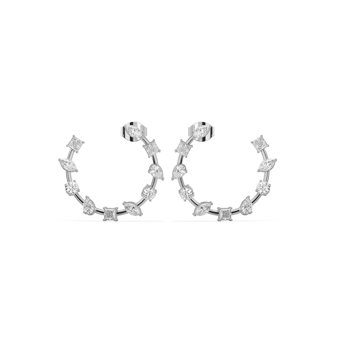 Diamond Cosmos Hoop Pure Gold Lab Diamond Earrings