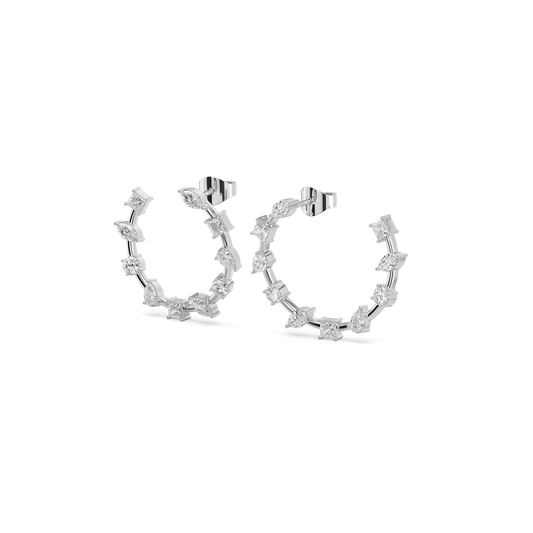 Diamond Cosmos Hoop Pure Gold Lab Diamond Earrings