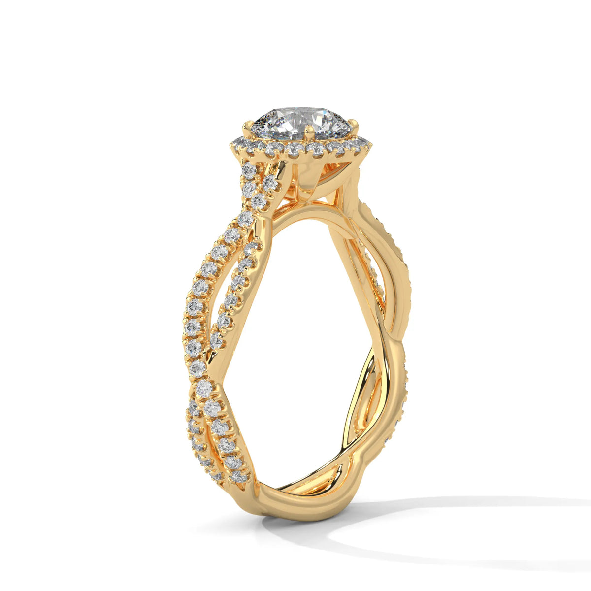 Twist & Shine Pure Gold Lab Diamond Solitaire Ring