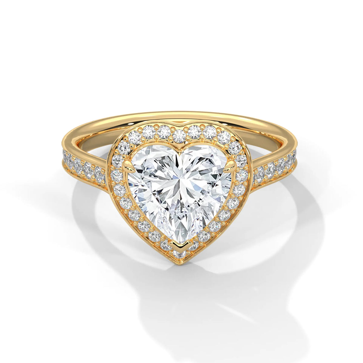Blushing Heart Pure Gold Lab Diamond Solitaire Ring