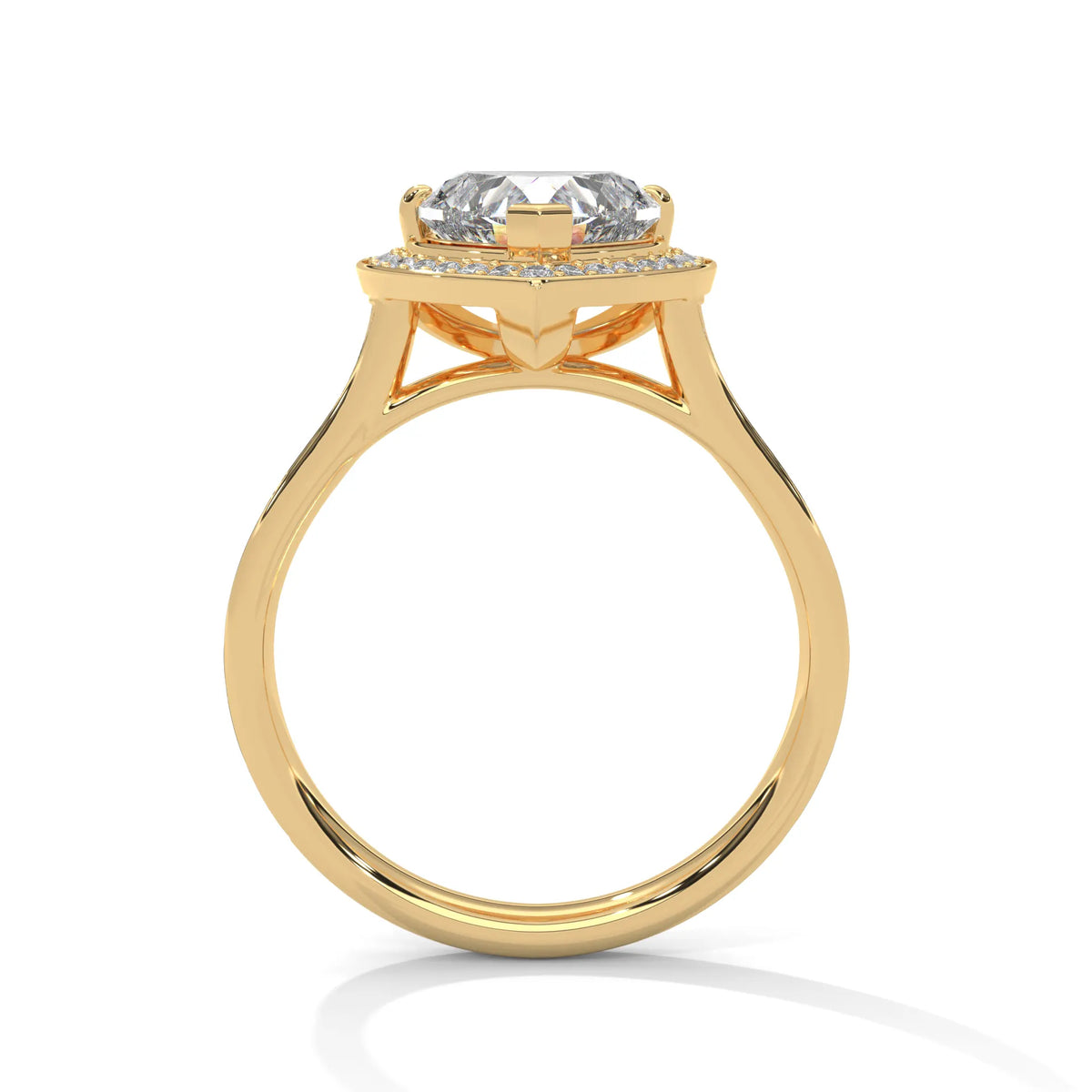 Blushing Heart Pure Gold Lab Diamond Solitaire Ring