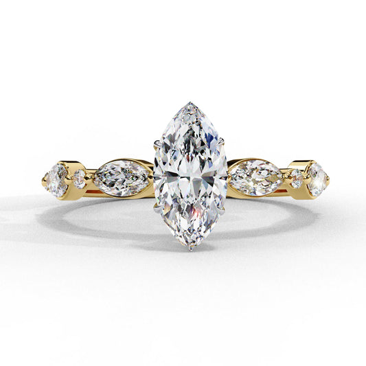 Marq Cascade - Pure Gold Lab Diamond Solitaire Ring