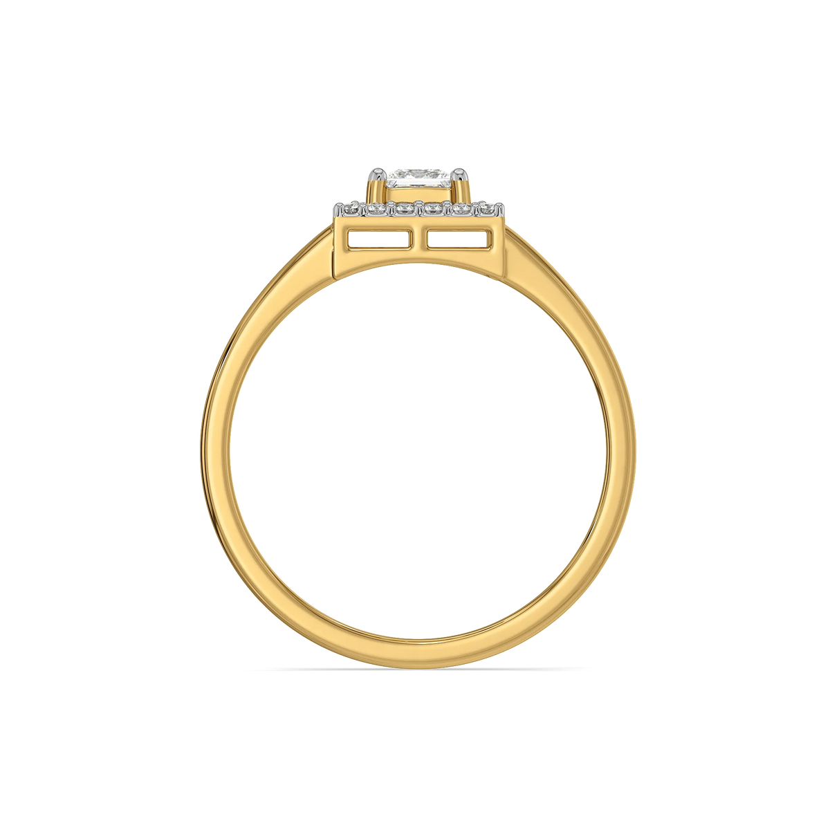 Framed Brilliance - Pure Gold Lab Diamond Solitaire Ring