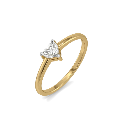 Amora Heart Solitaire Pure Gold Lab Diamond Ring