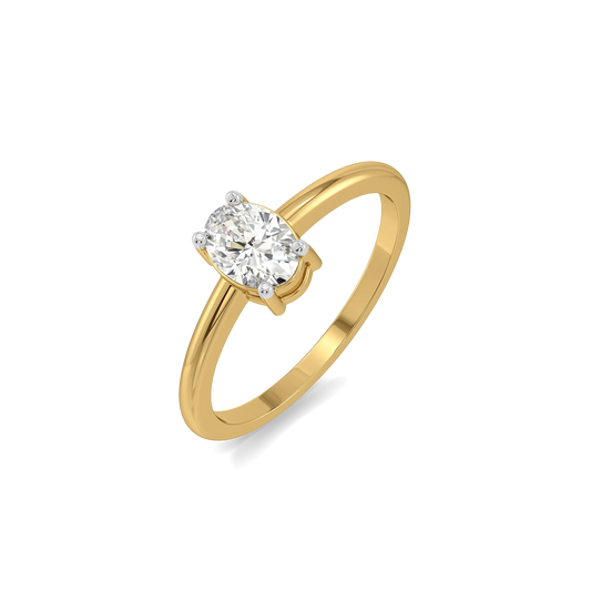 Aura Oval Solitaire - Pure Gold Lab Diamond Ring