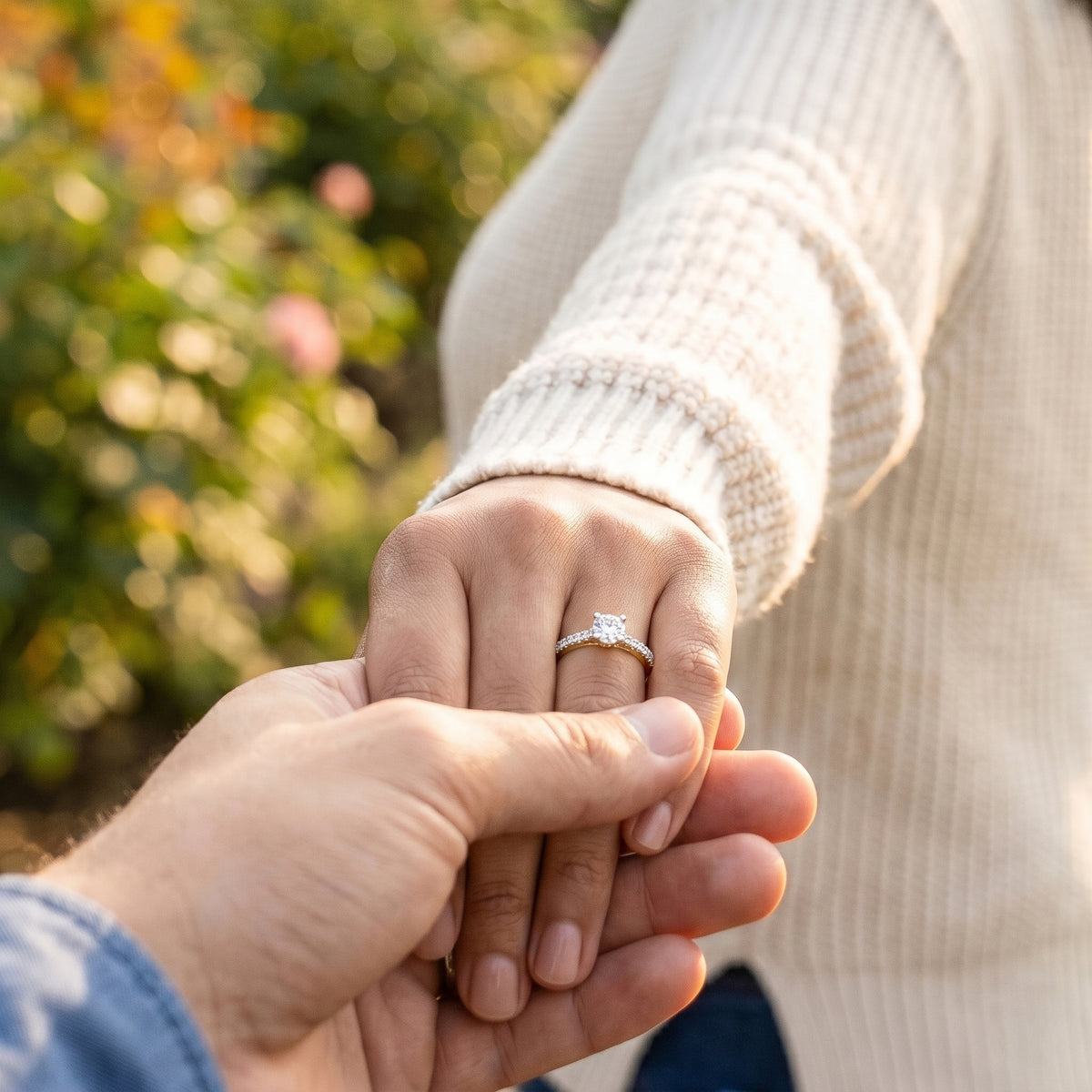 The Dual Path Pure Gold Lab Diamond Engagement Ring