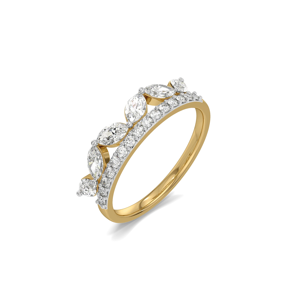 Tiara Band Pure Gold Lab Grown Diamond Eternity Ring