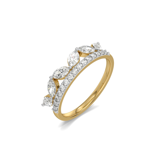 Tiara Band Pure Gold Lab Grown Diamond Eternity Ring