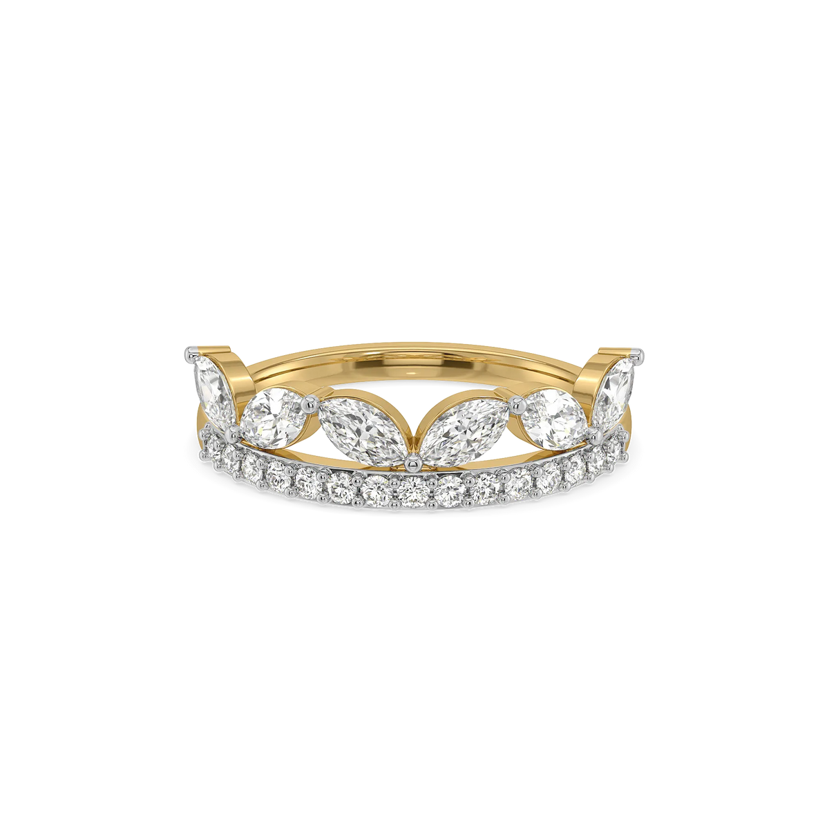 Tiara Band Pure Gold Lab Grown Diamond Eternity Ring