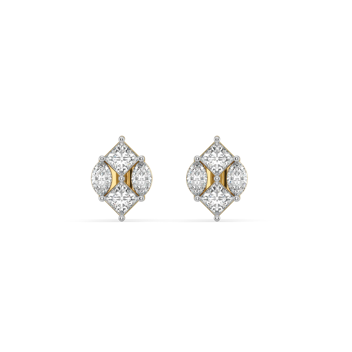 Queen’s Crown Studs Pure Gold Lab Diamond Earrings