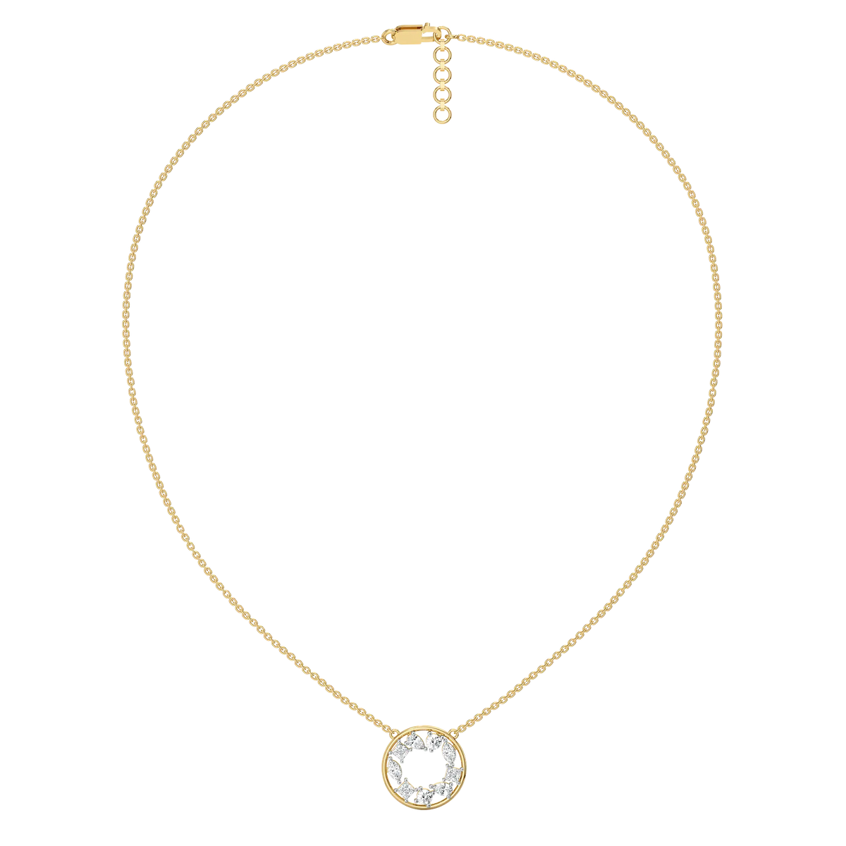 Symphony of Shapes Pure Gold Lab Diamond Necklace