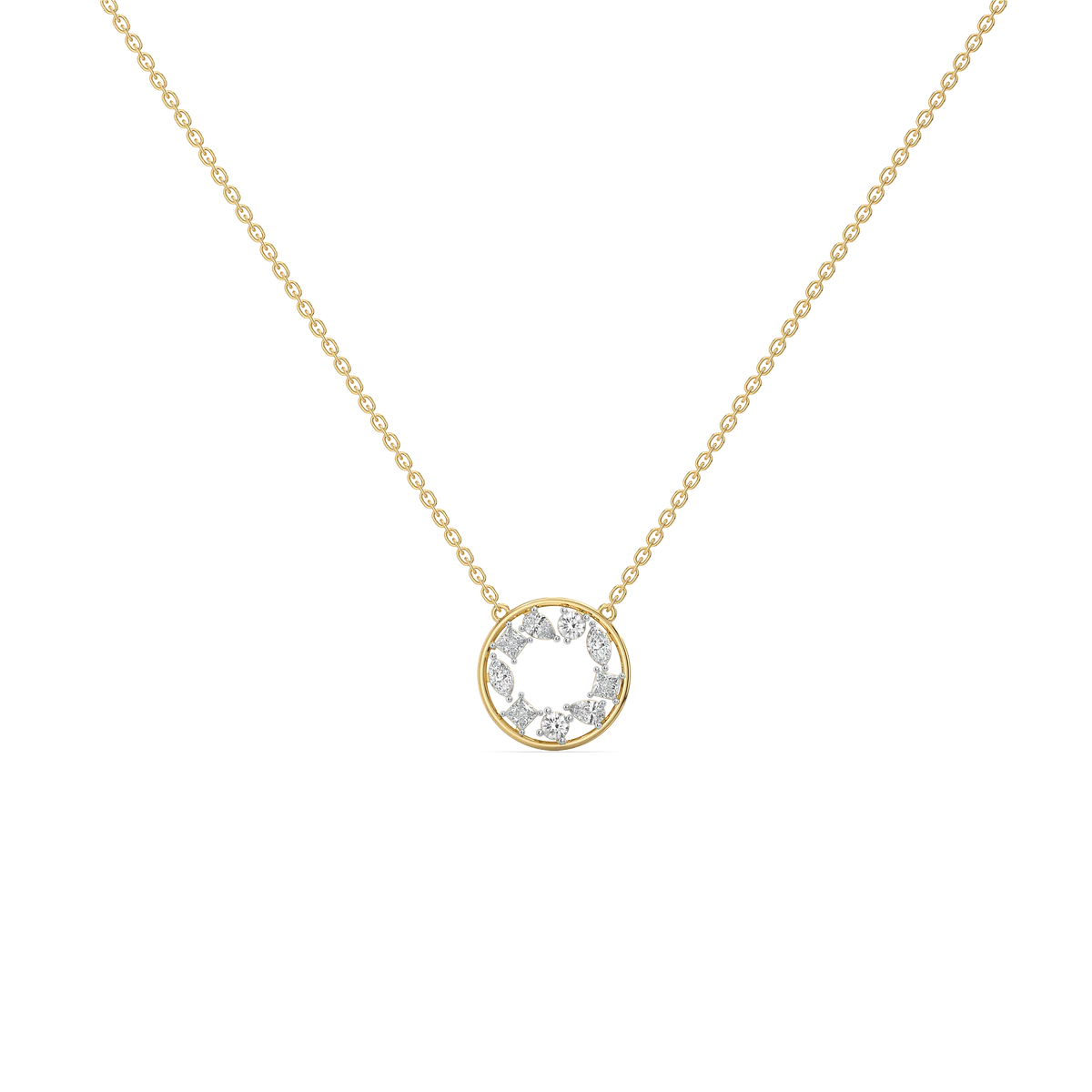 Symphony of Shapes Pure Gold Lab Diamond Necklace
