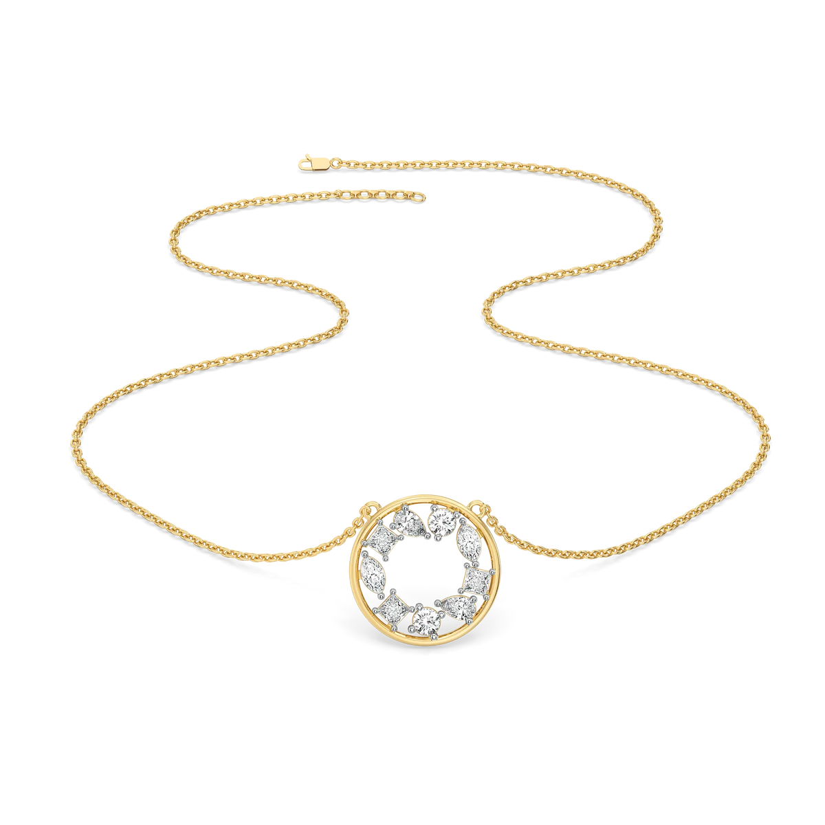 Symphony of Shapes Pure Gold Lab Diamond Necklace