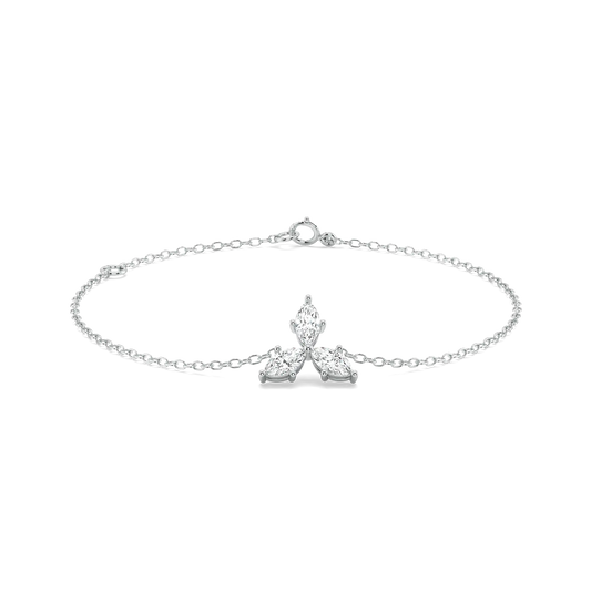 Marquise Triad Pure Gold Lab Diamond Bracelet