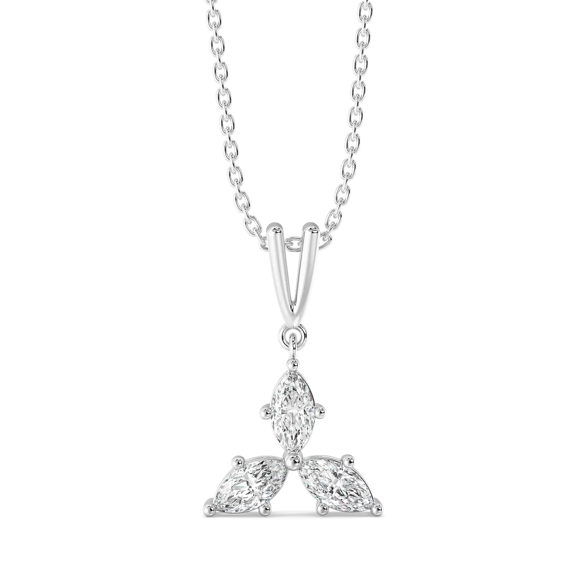 Marquise Triad Pure Gold Lab Diamond Pendant
