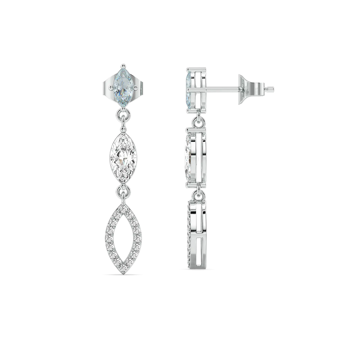 Marquise Mist Drops Pure Gold Lab Diamond Earrings