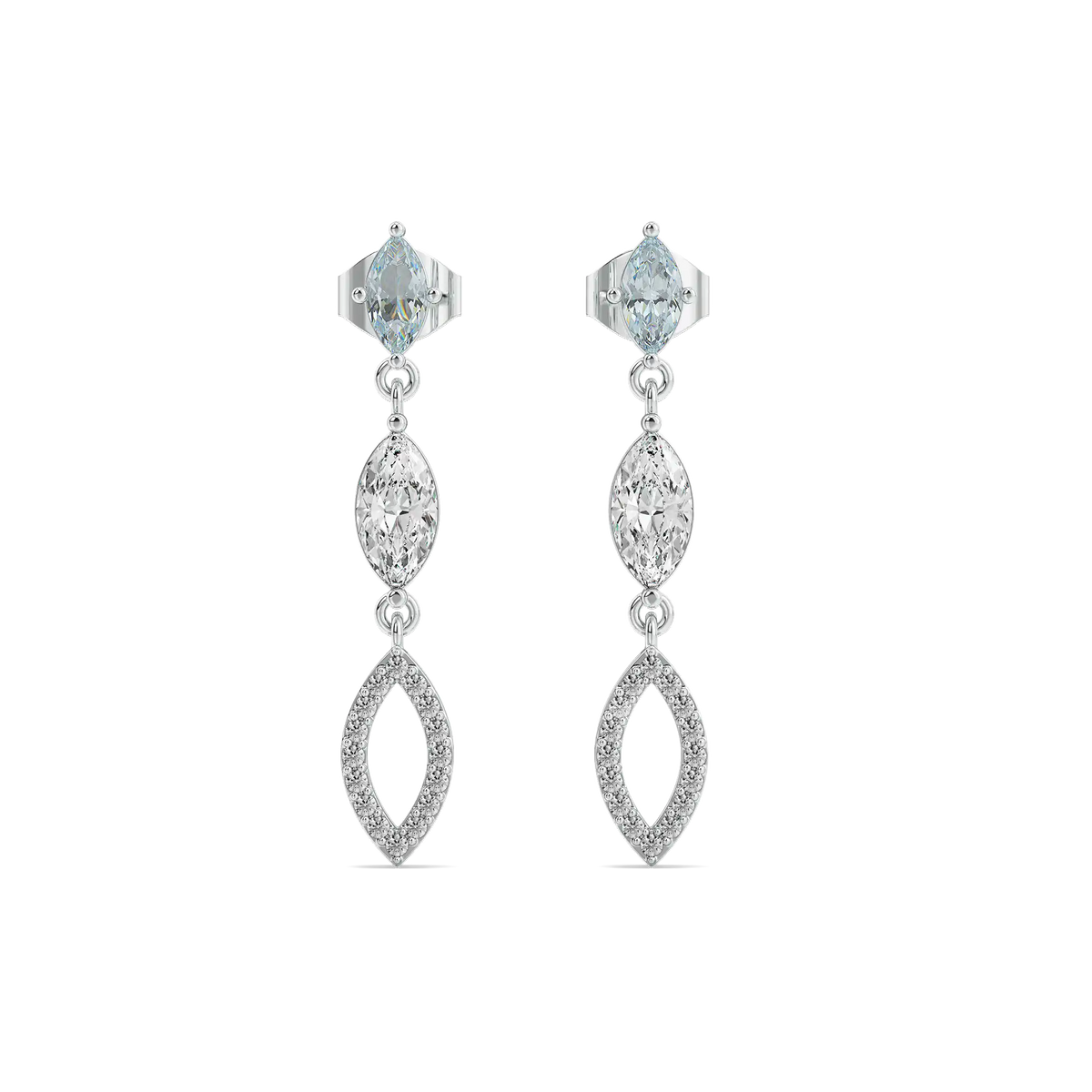 Marquise Mist Drops Pure Gold Lab Diamond Earrings