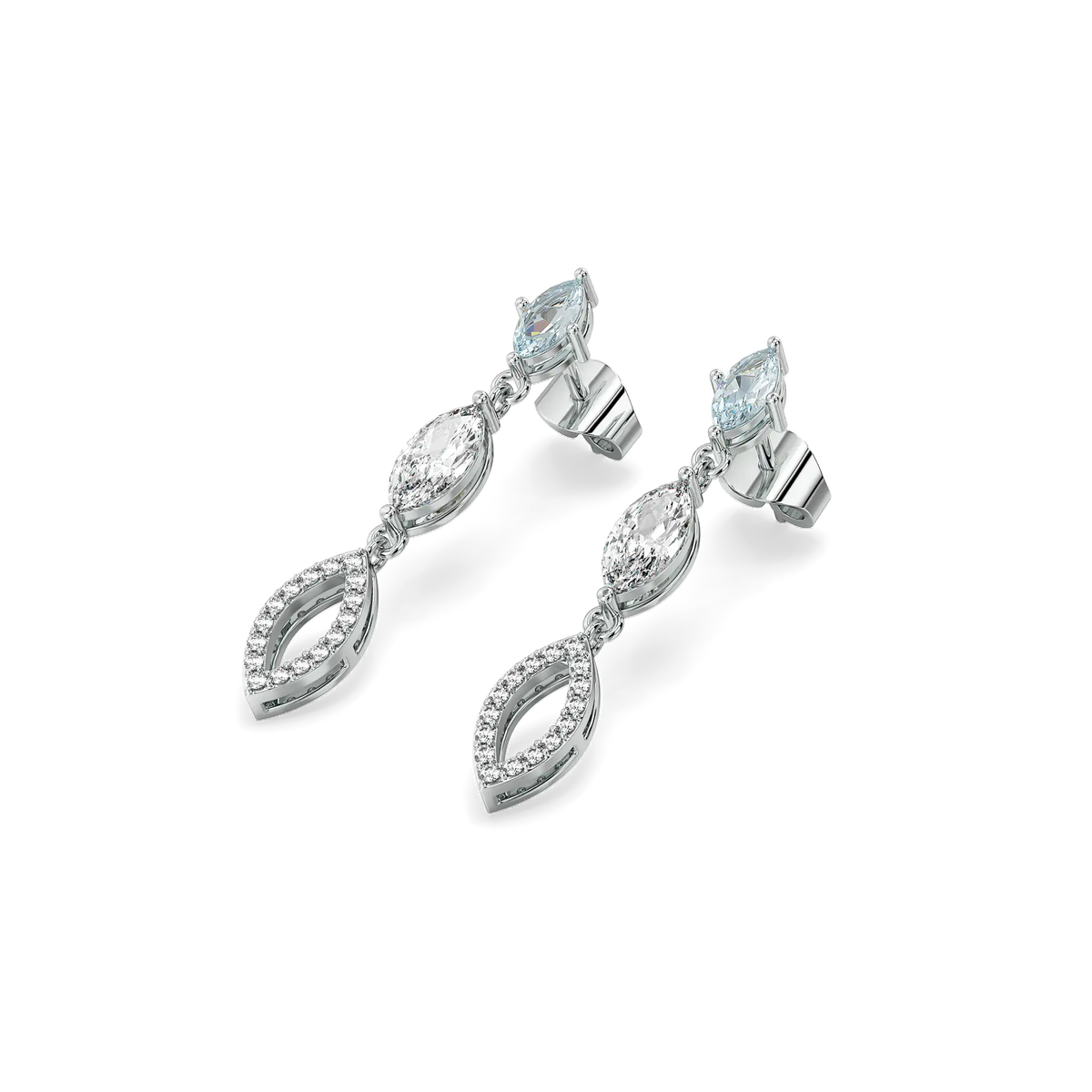 Marquise Mist Drops Pure Gold Lab Diamond Earrings
