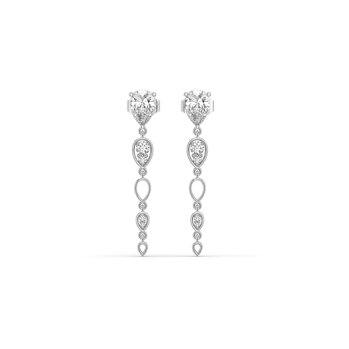 Sway in Pear Pure Gold Lab Diamond Solitaire Drop Earrings