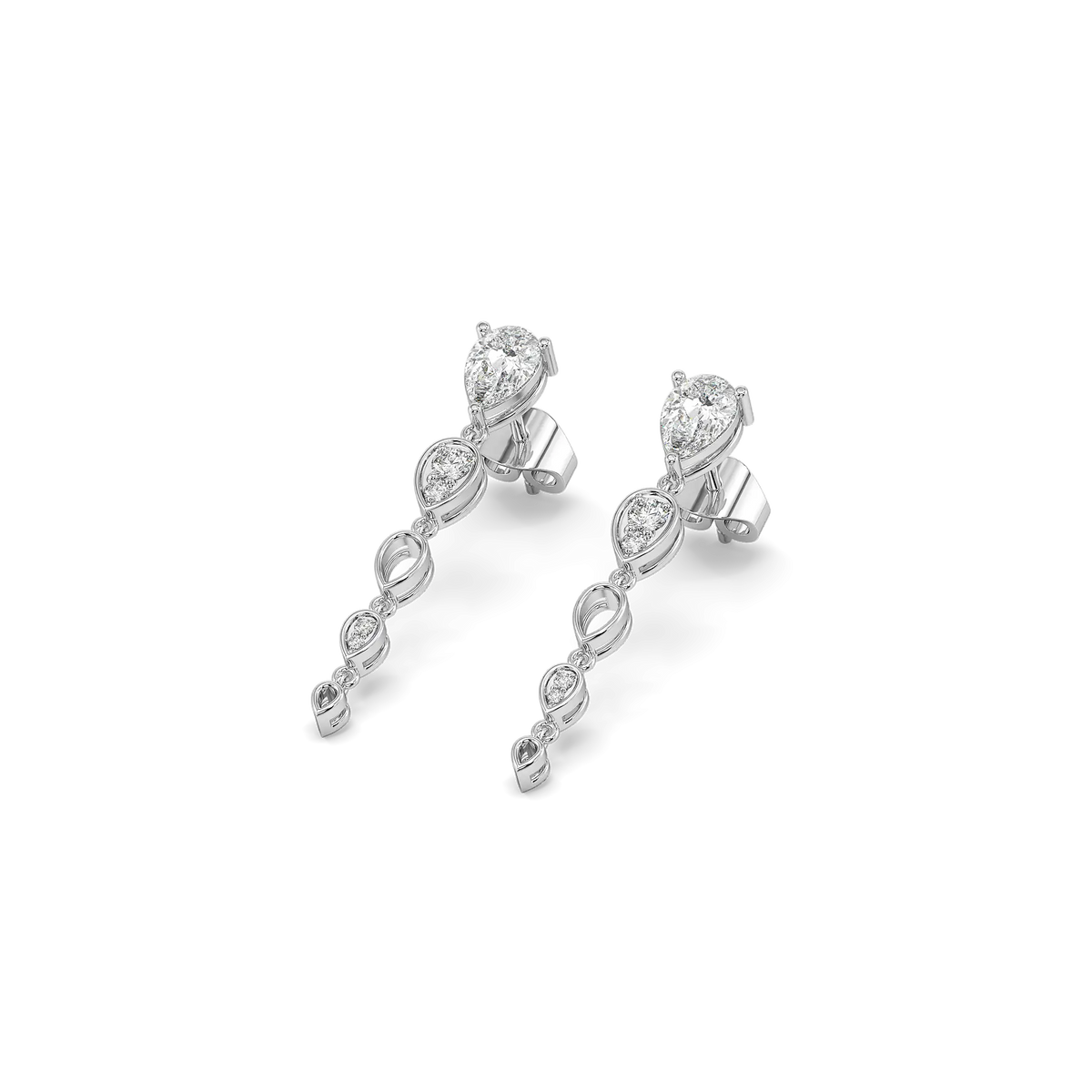Sway in Pear Pure Gold Lab Diamond Solitaire Drop Earrings