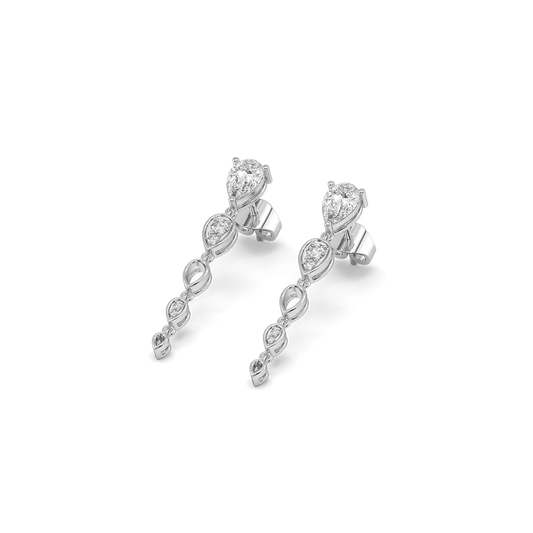 Sway in Pear Pure Gold Lab Diamond Solitaire Drop Earrings