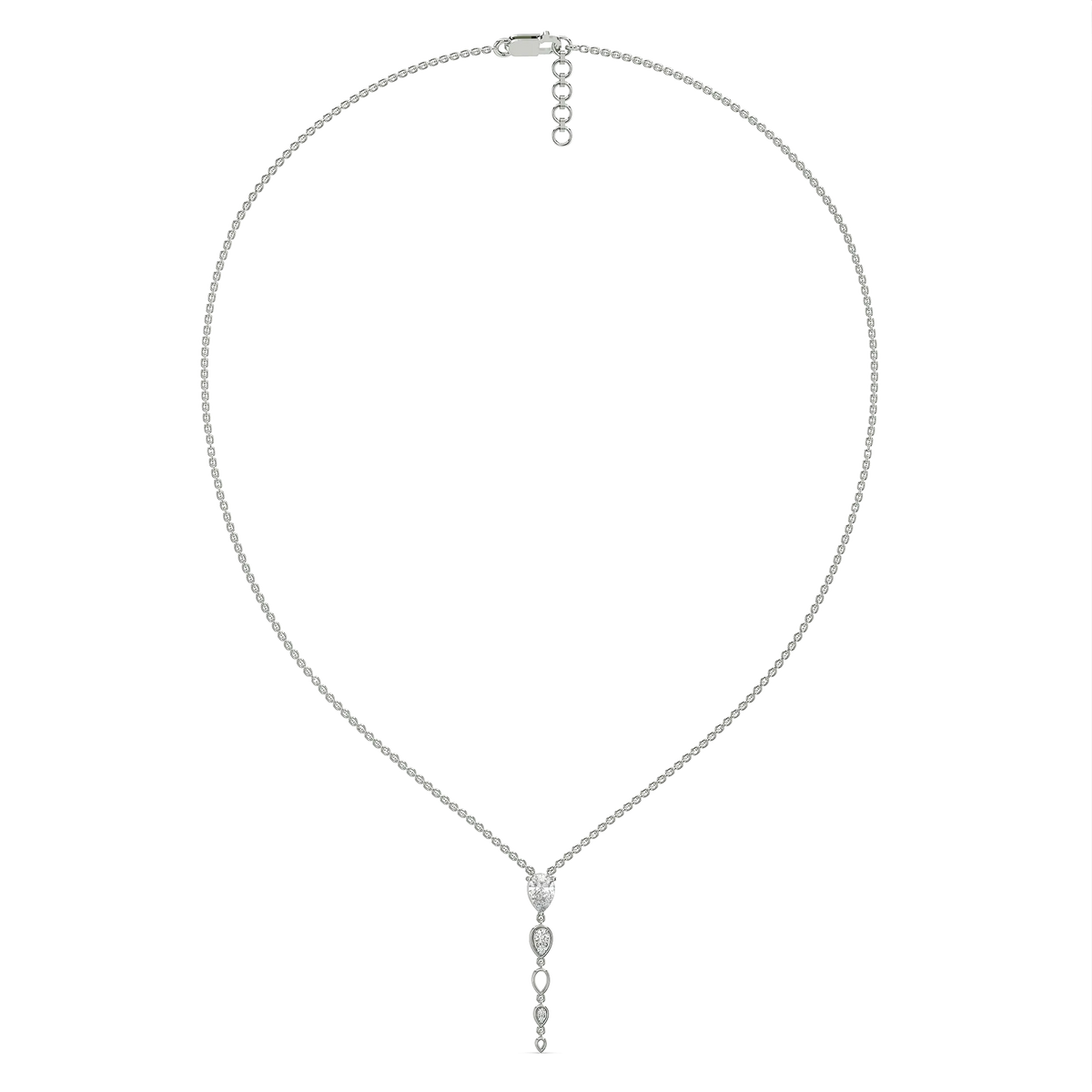 Sway in Pear Pure Gold Lab Diamond Solitaire Necklace
