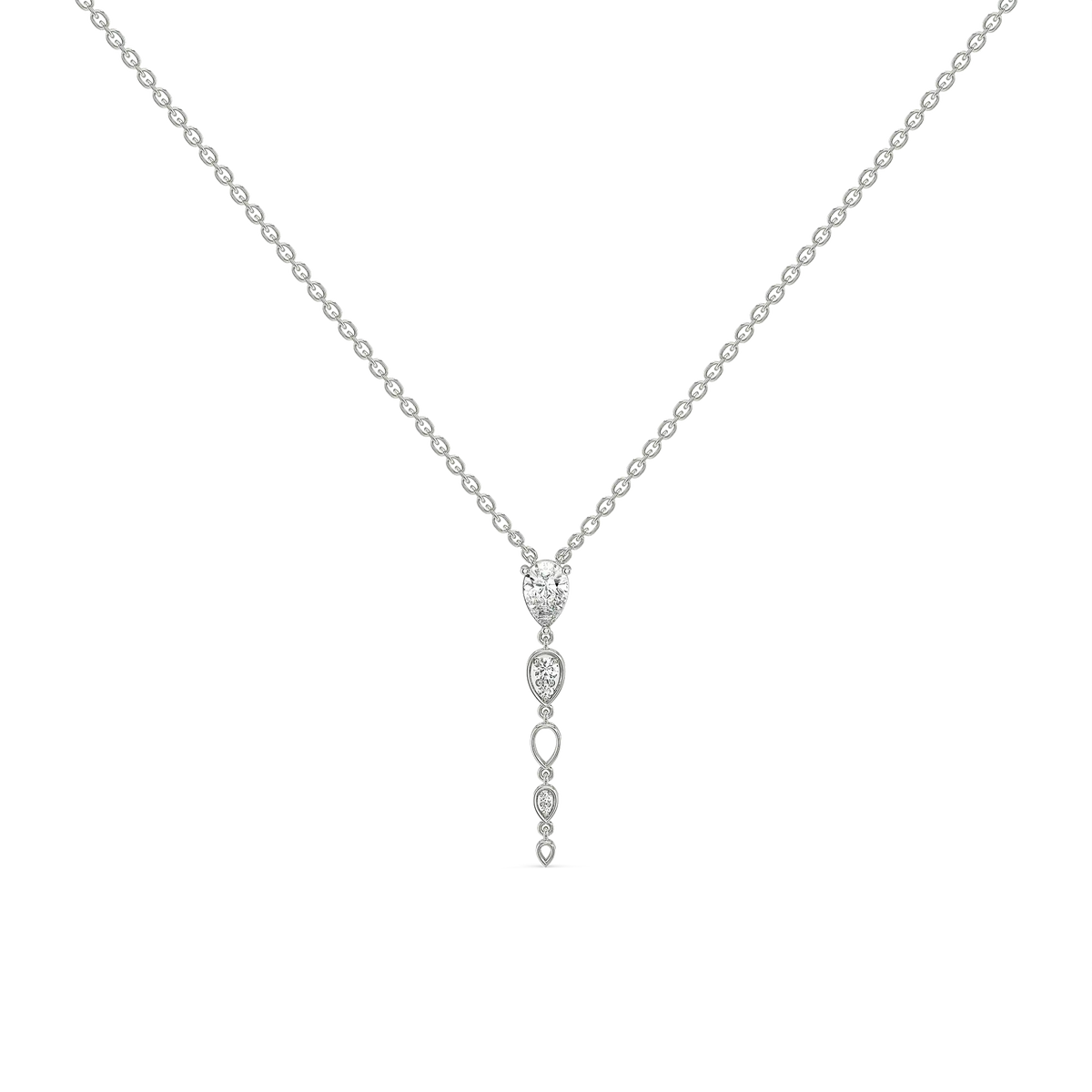 Sway in Pear Pure Gold Lab Diamond Solitaire Necklace