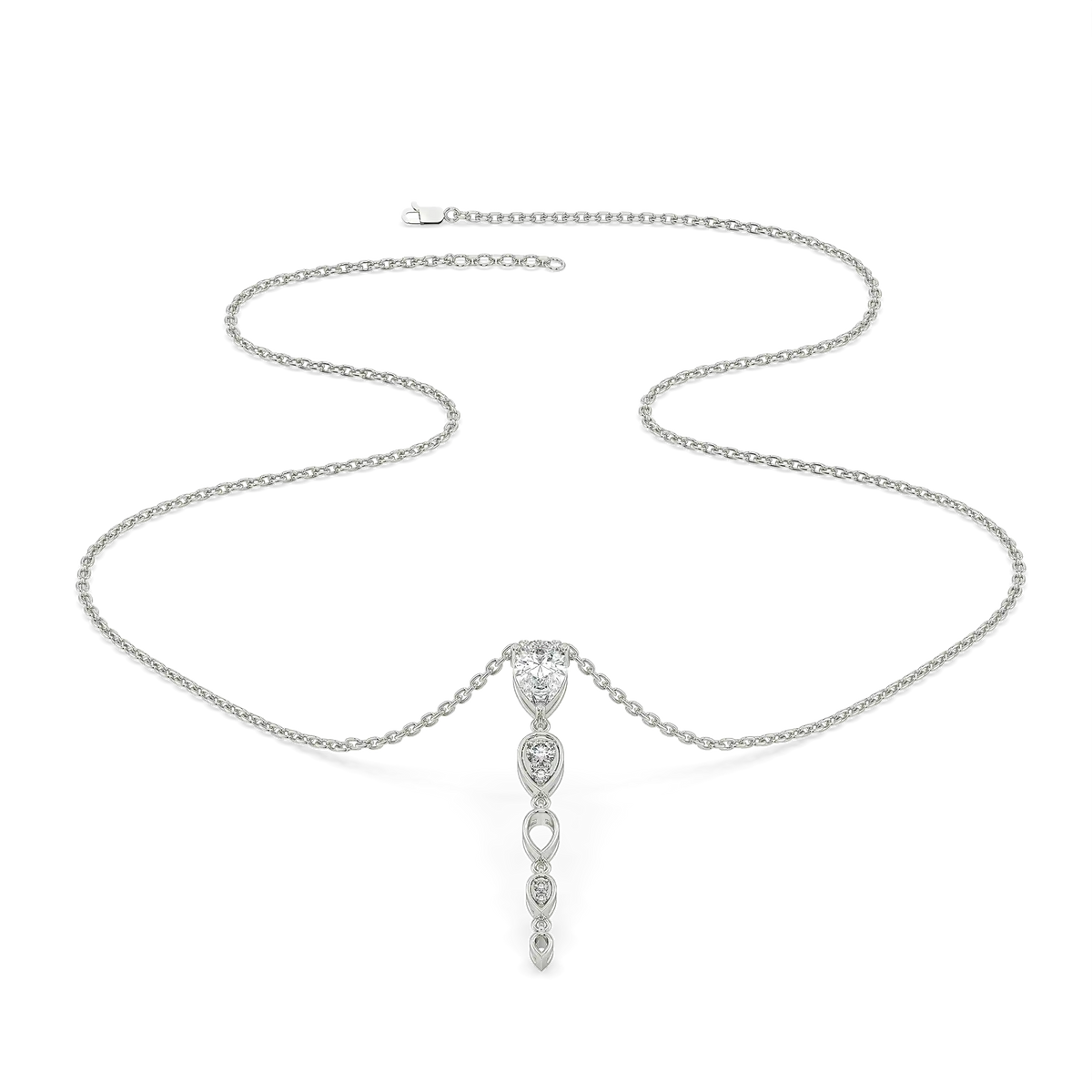 Sway in Pear Pure Gold Lab Diamond Solitaire Necklace