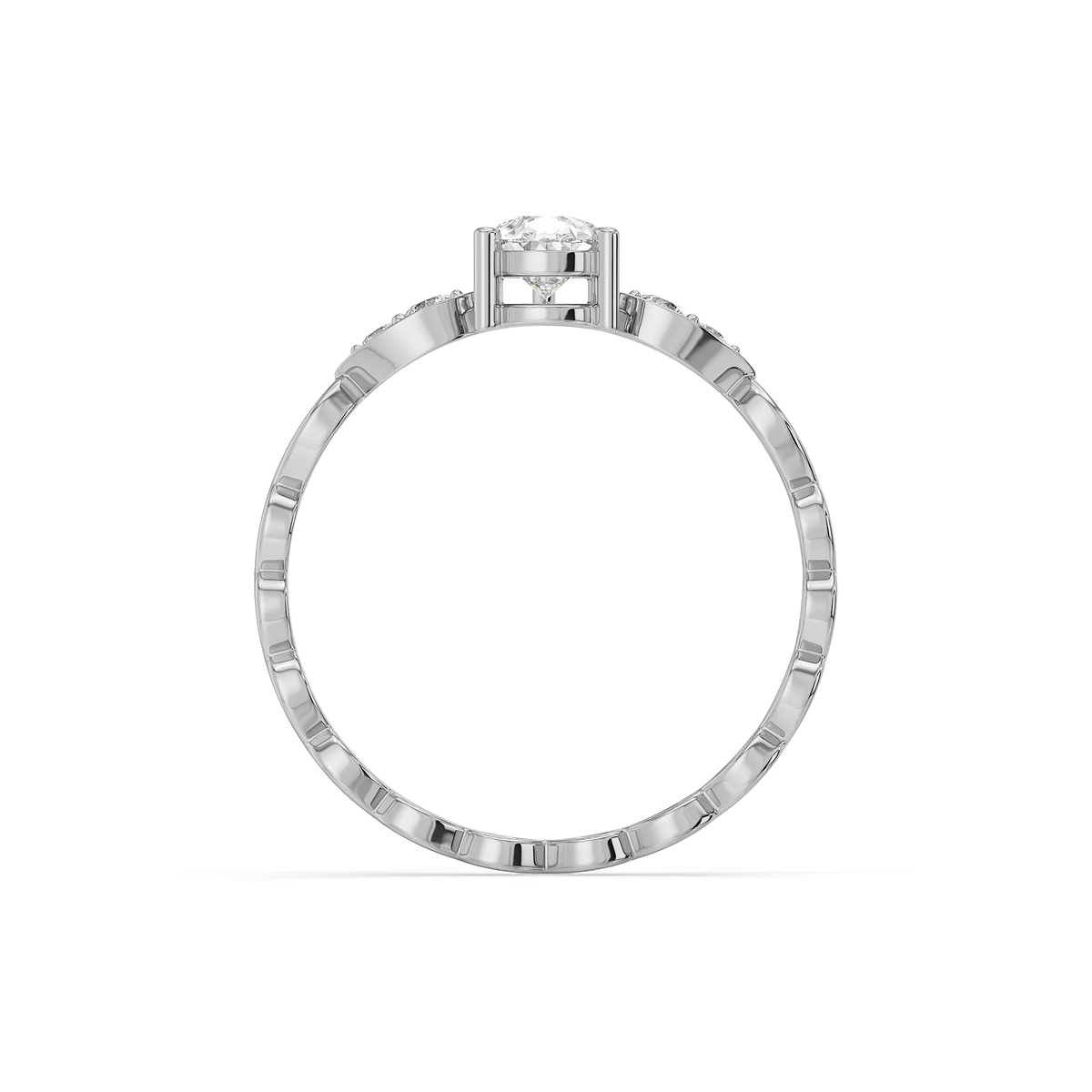 Sway in Pear Pure Gold Lab Diamond Solitaire Ring
