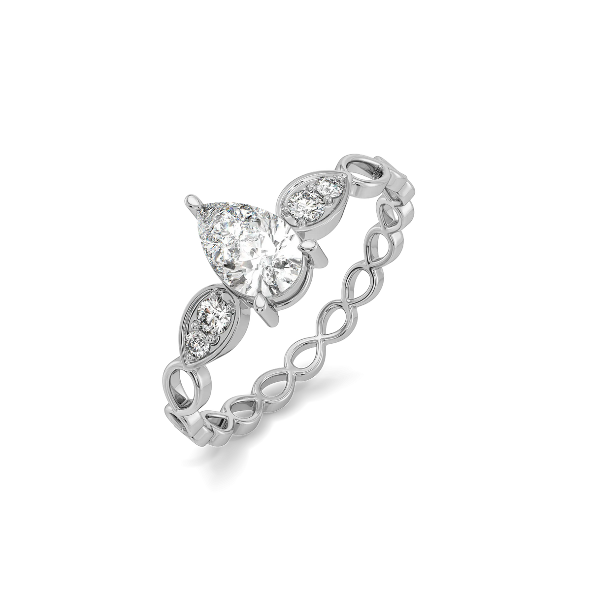 Sway in Pear Pure Gold Lab Diamond Solitaire Ring