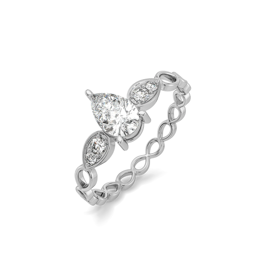 Sway in Pear Pure Gold Lab Diamond Solitaire Ring