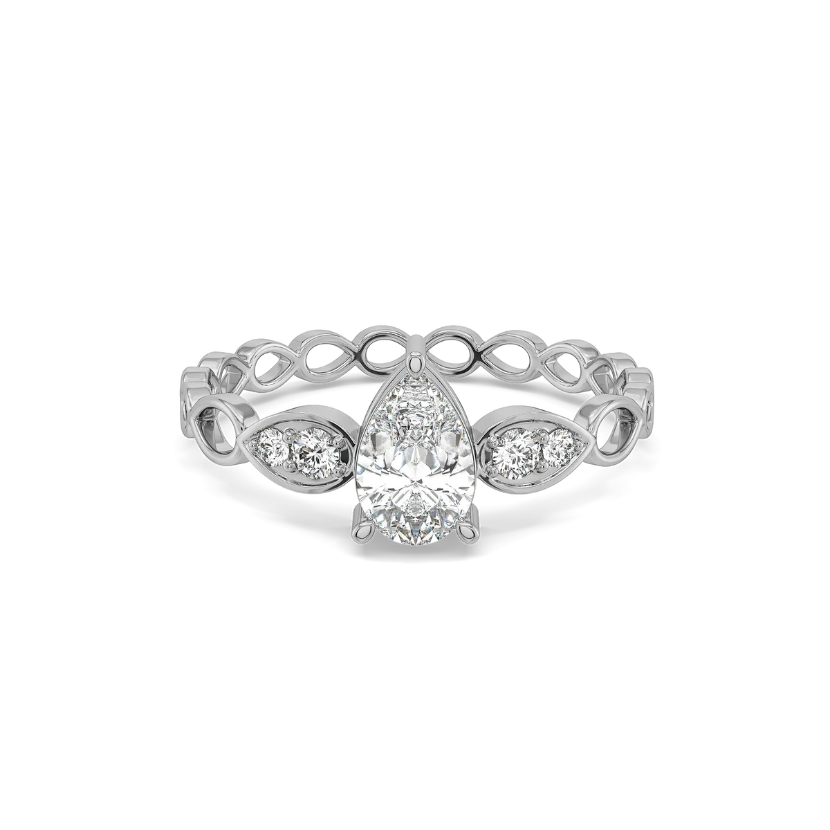 Sway in Pear Pure Gold Lab Diamond Solitaire Ring