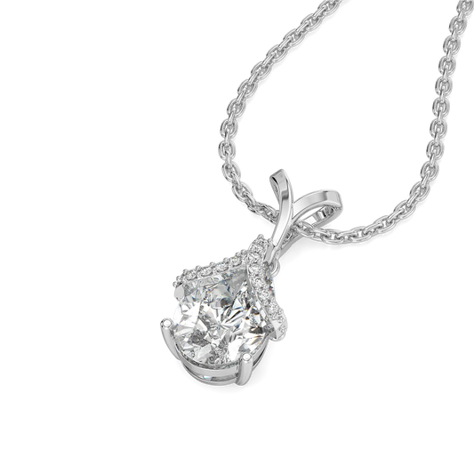 Overlaced in Pear - Pure Gold Lab Diamond Solitaire Pendant