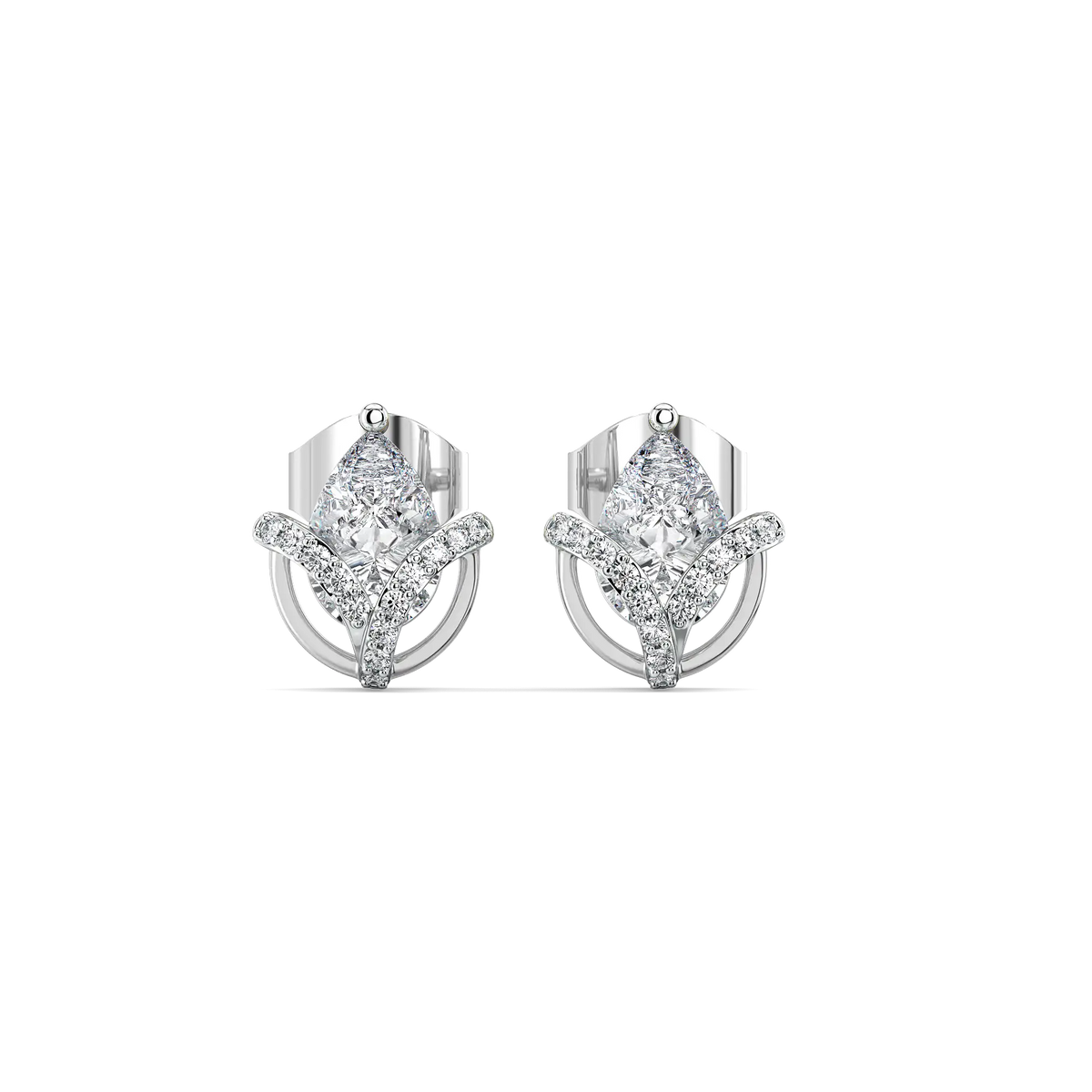 Overlaced in Pear Pure Gold Lab Diamond Solitaire Earrings