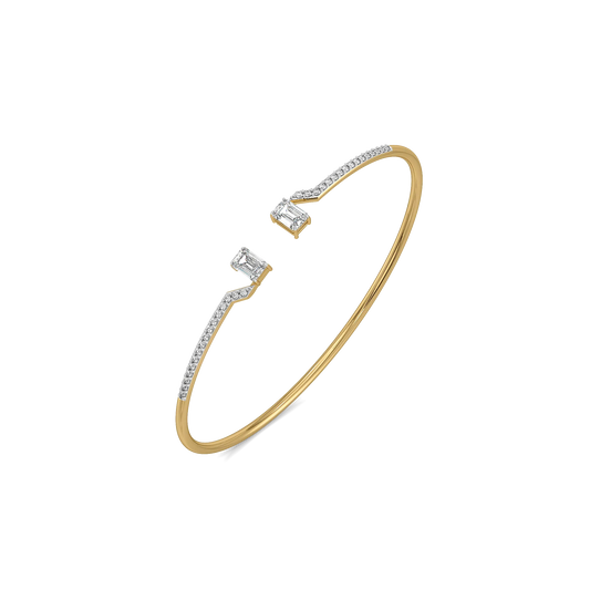 Forever Emerald Pure Gold Lab Diamond Solitaire Bangle