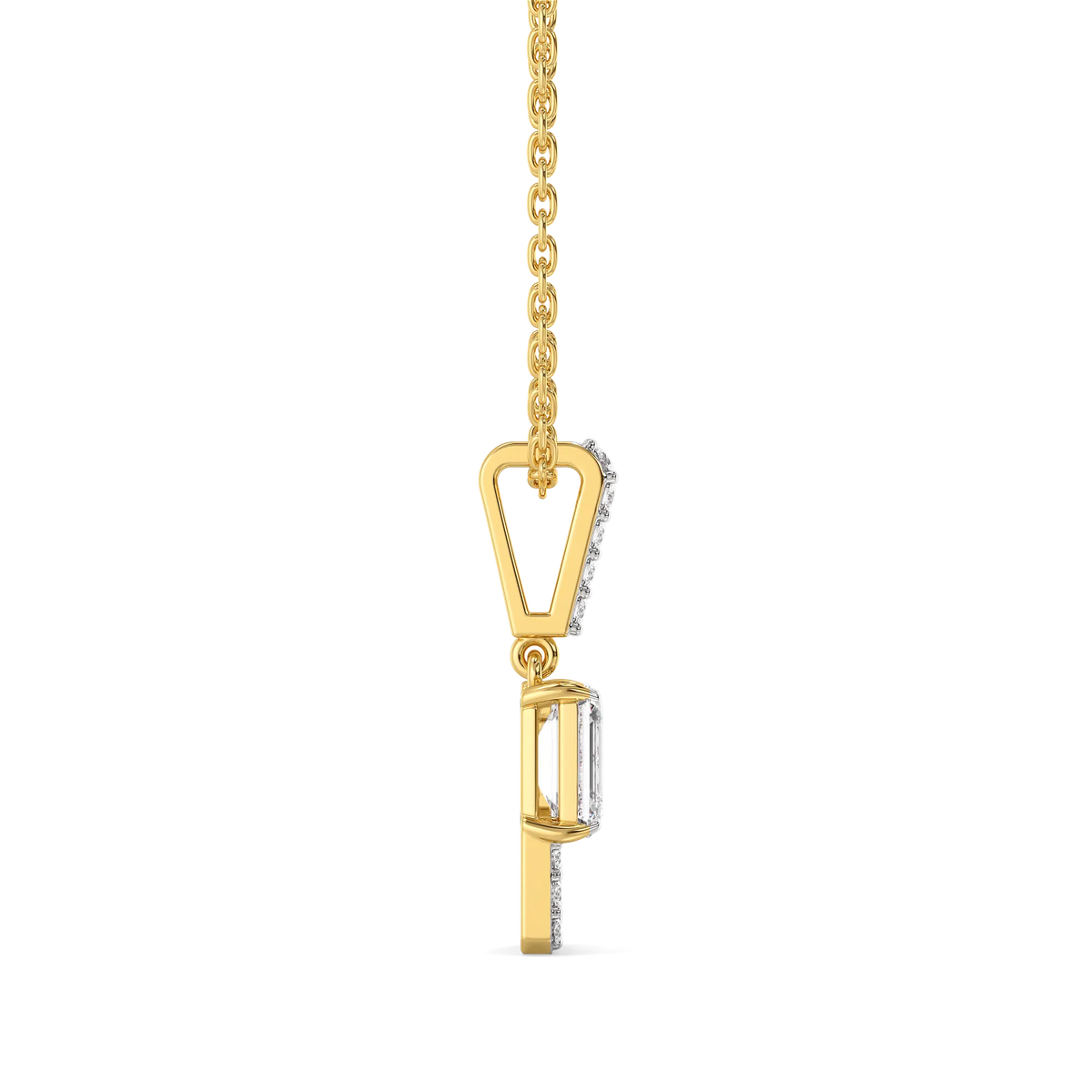 Forever Emerald Pure Gold Lab Diamond Solitaire Pendant