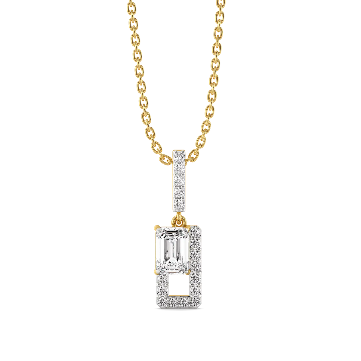 Forever Emerald Pure Gold Lab Diamond Solitaire Pendant