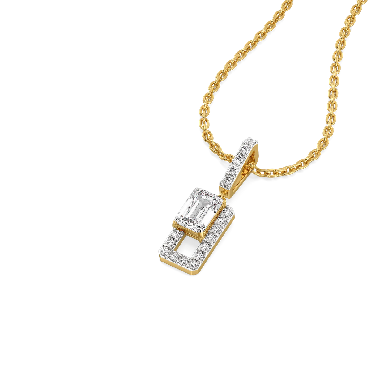 Forever Emerald Pure Gold Lab Diamond Solitaire Pendant