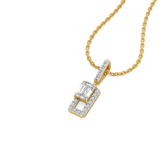 Forever Emerald Pure Gold Lab Diamond Solitaire Pendant