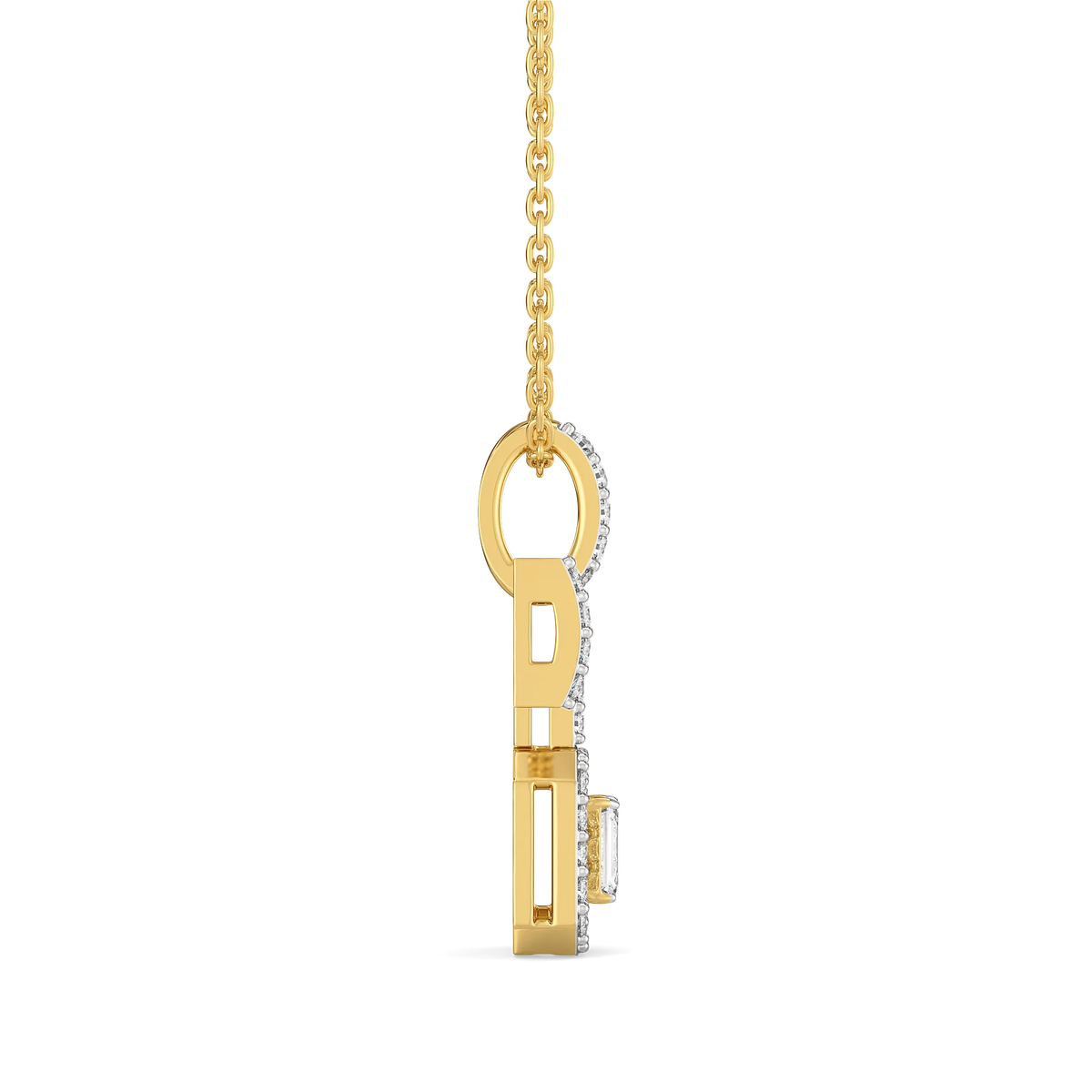 Lady in Emerald Pure Gold Lab Diamond Solitaire Pendant