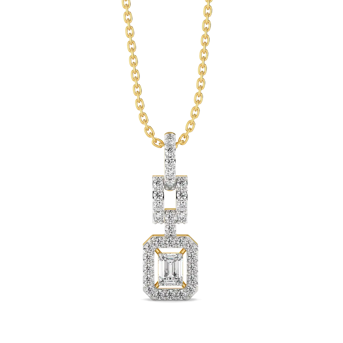 Lady in Emerald Pure Gold Lab Diamond Solitaire Pendant