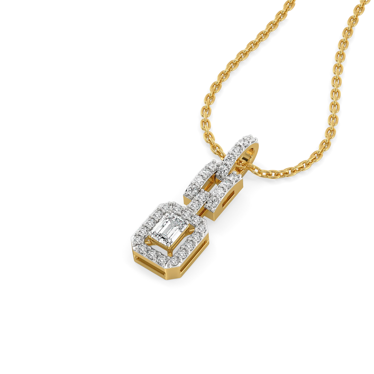 Lady in Emerald Pure Gold Lab Diamond Solitaire Pendant