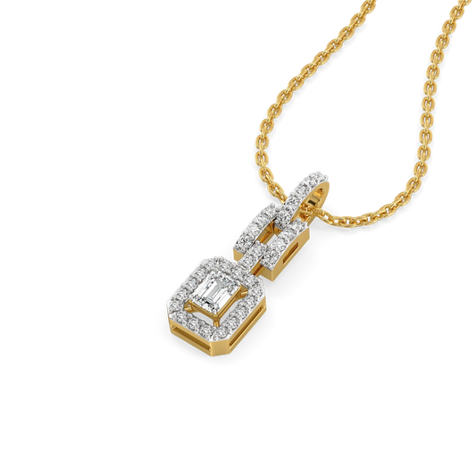 Lady in Emerald Pure Gold Lab Diamond Solitaire Pendant
